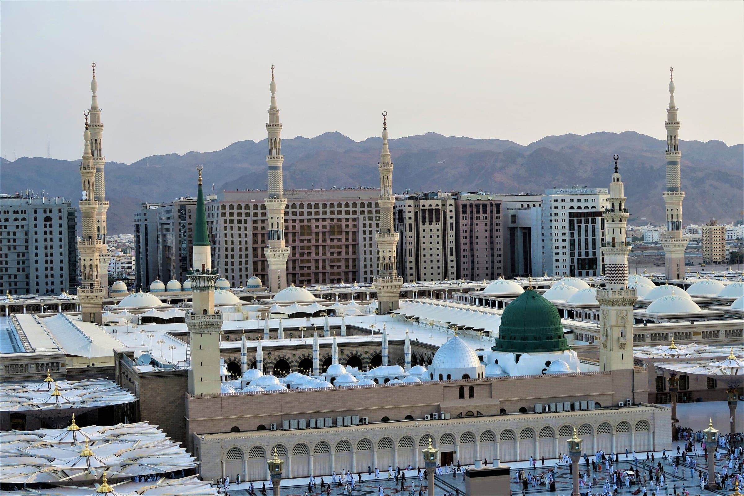 Masjid an-Nabawi vue d'en haut, à Madina